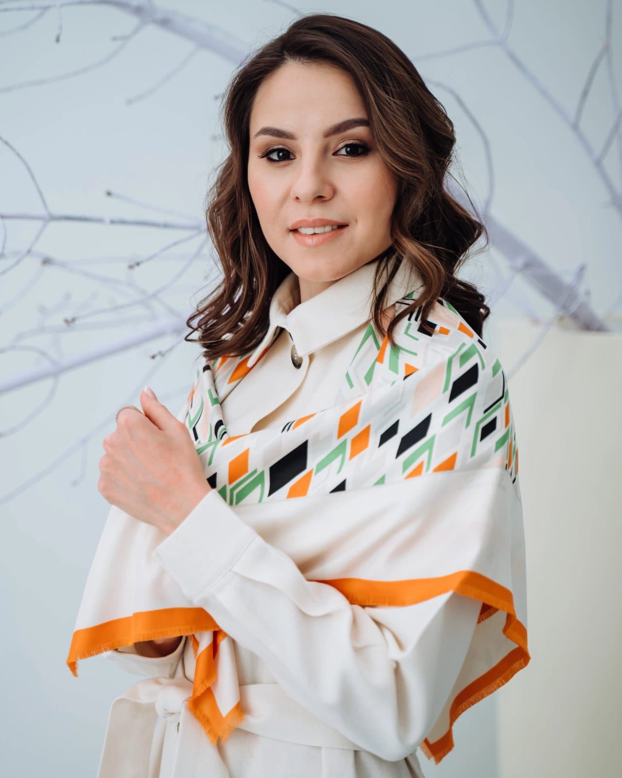 Платок "Loro Riano" (оранжевый)