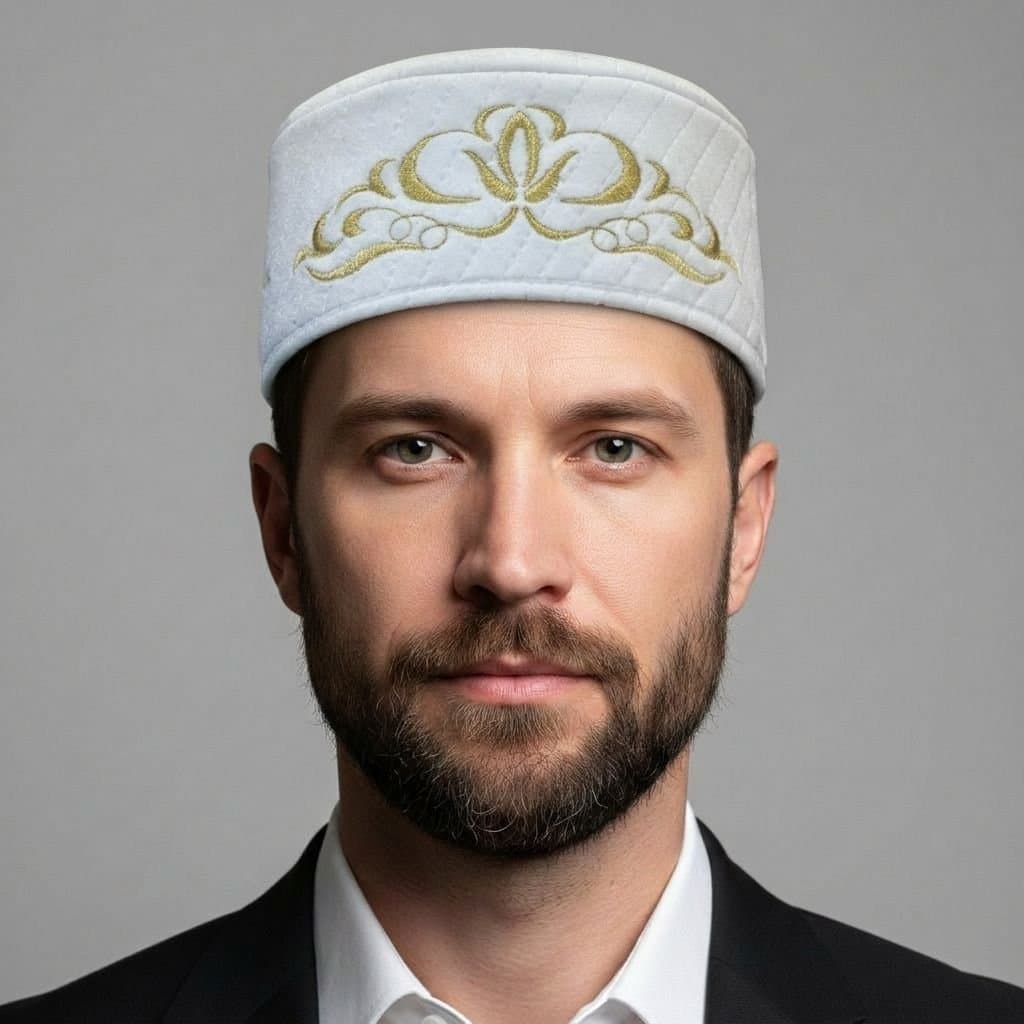 тюбетейки белые з/у (56)